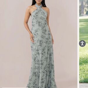 Revelry Sage Bouquet Chiffon Dress